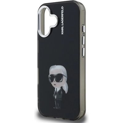 CG Mobile iPhone 16 KARL LAGERFELD IML AQUARELLE KARL силиконов протектор за телефон, удароустойчив, протектор за камера, BLACK KLHCP16SHMKIAQK (KLHCP16SHMKIAQK)