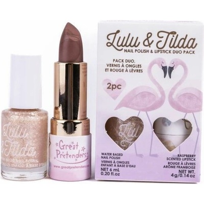 Set Lulu and Tilda - Pinky promise vyživující rtěnka a lak na nehty
