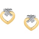 Trussardi Slušivé bicolor náušnice so zirkónmi T-Logo TJAXC49