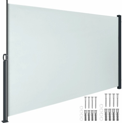 tectake 406588 výsuvná boční markýza s navíjecím mechanismem, neprůhledná - 300 x 160 cm,šedá