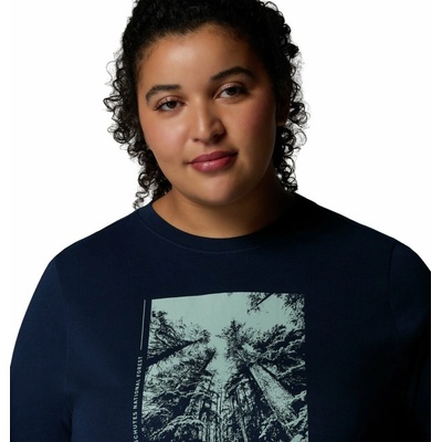 Rolling Bend Graphic LS Crew Damske Tricko Dlhy Rukav Collegiate Navy Amazing Heights