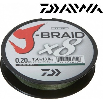 Daiwa J-Braid X8 300m 0,24mm 22kg Dark Green
