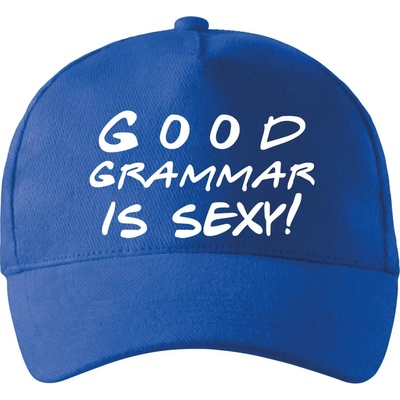 Good grammar is sexy so zahnutým šiltom a mosaznou sponou Kráľovská modrá