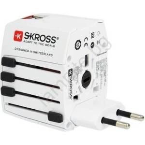 SKROSS pa48pd65 - Пътен адаптер muv ac65pd с usb a и usb c, 65w (sl1709)