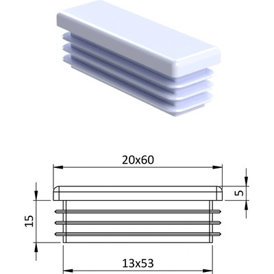 Krytka plastová 20 x 60 mm