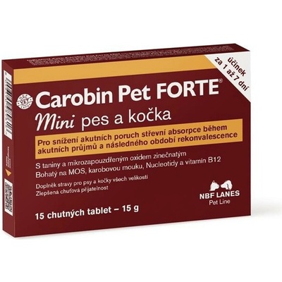Carobin Pet Forte Mini pro psy a kočky 15 tbl