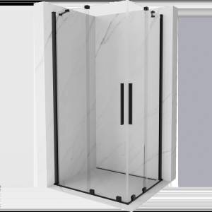 Mexen Velar Дуо плъзгаща се душ кабина 100 x 90 см, прозрачна, черна - 871-100-090-02-70 (871-100-090-02-70)