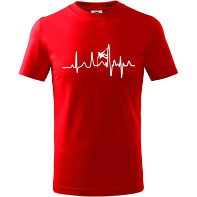 EKG horolezec tričko detské červená