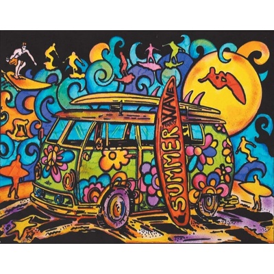 Velvetová maľovanka ColorVelvet Surferzy Hipisi 21x29,7 cm