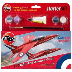Airfix Малък стартов комплект на самолет " RAF Red Arrows Gnat 1/72 (985105)