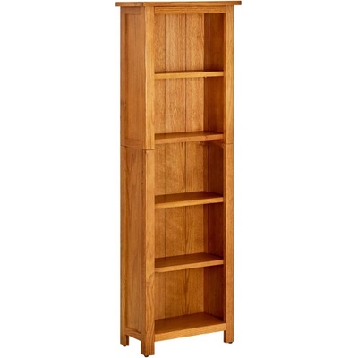 HangarStore.cz Knihovna s 5 policemi 45x22x140 cm masivní dubové dřevo, 331741