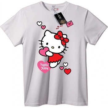NOONEBRAND Тениска Hello Kitty Черни Сърца - L, White