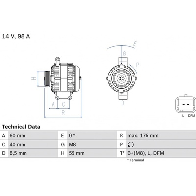 Alternátor BOSCH 0 986 041 850