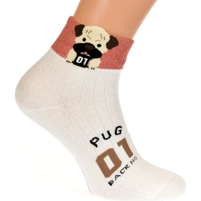 Ponožky PUG Biele