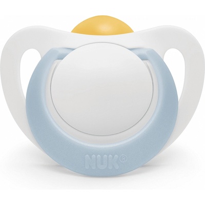 Nuk Каучукова залъгалка NUK - Star, за момче, 0-6 m + кутийка (10726069-Бяло/Синьо)
