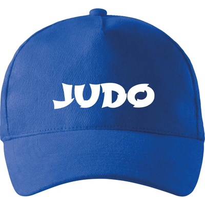 Judo nápis + postavy so zahnutým šiltom a látkovou sponou Kráľovská modrá