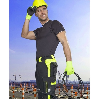 Ardon H6404 Neon HI VIZ montérkové nohavice do pása šedo červené