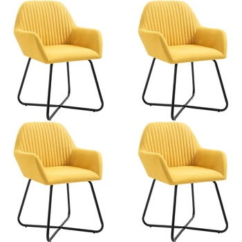 Image 1 of vidaXL Трапезни столове, 4 бр, жълти, текстил (277108)