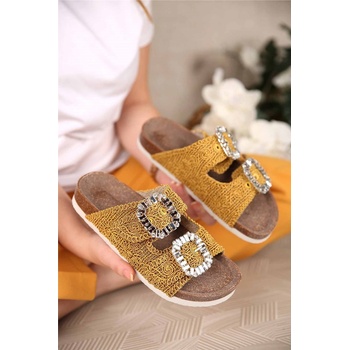 Moda Trend Дамски чехли - Горчица 304403 (304403_Горчица)