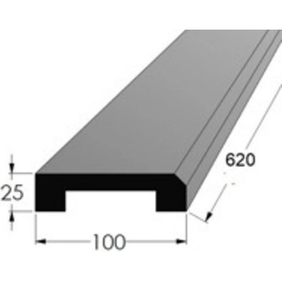 Dveřní práh s drážkou - O BK 600x100 x 25 – Sleviste.cz