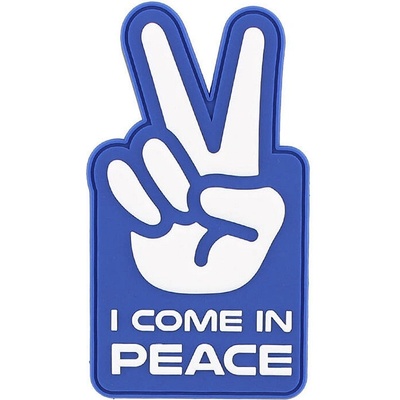 Gumová nášivka Fostex I come in peace - modrá-biela
