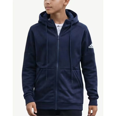 Adidas Stack Logo On Left Sleeve Hoodie Blue