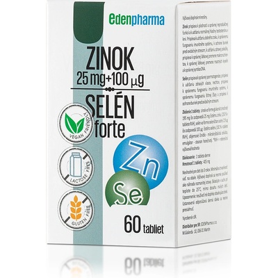 EDENPharma ZINOK 25 mg + SELÉN 100 µg forte 60 ks