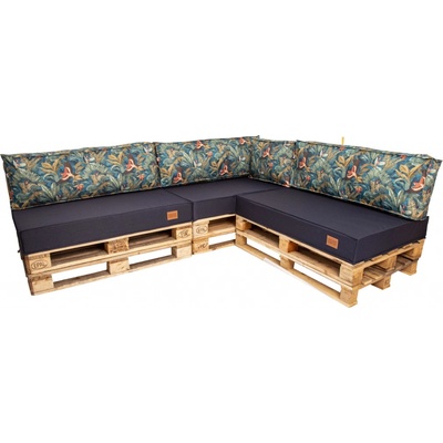 Golden Garden GG07 modrá / vtáči 3ks 120/80/15 + 3ks x 120cm/40cm/15cm + 1ks 60/40/15