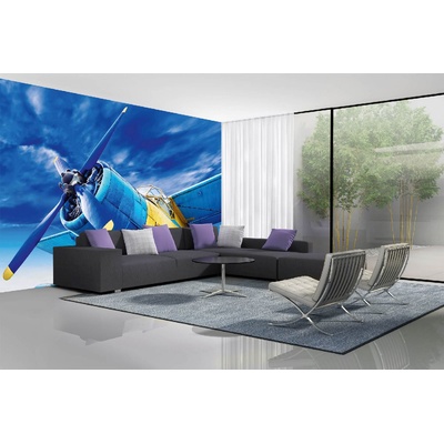 DIMEX ART Самозалепваща се флизелинова фототапета винтидж самолет 375 x 250 см