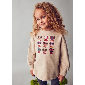 Mayoral Комплект бежова плътна блуза и тъмносив клин рипс за мини момиче Mayoral