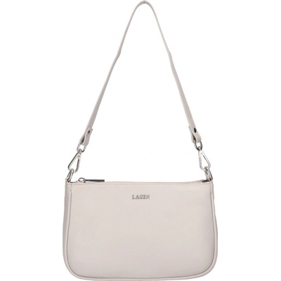 Lagen Malá kožená crossbody kabelka LG-775 svetlosivá