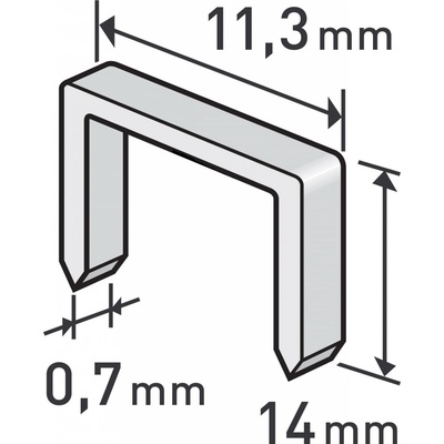 Spony Extol 8852505, balení 1000ks, 14mm, 11,3x0,52x0,70mm