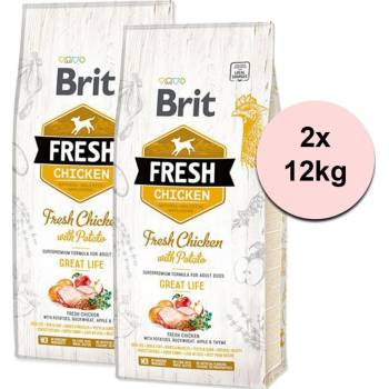 Brit Dog Fresh Chicken & Potato Adult Great Life 2 x 12 kg