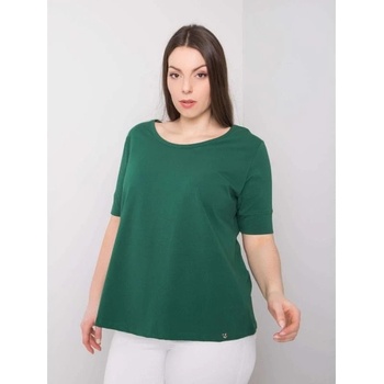 Basic feel GOOD Dámske plus size bavlnené tričko MISSY tmavo zelené