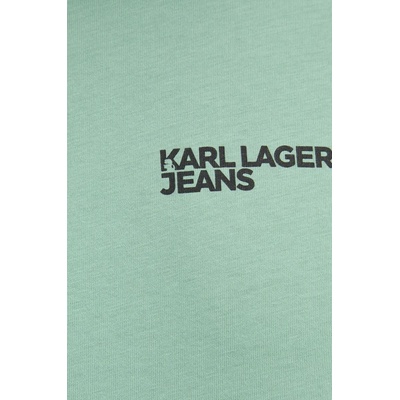 Karl Lagerfeld Jeans Памучна тениска Karl Lagerfeld Jeans в зелено с принт A1M17003 (A1M17003)