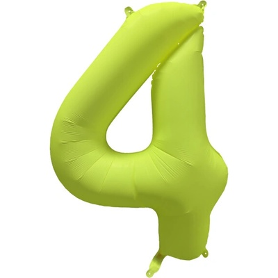 Amscan Fóliový balón narozeninové číslo 4 Neon žlutá 86 cm