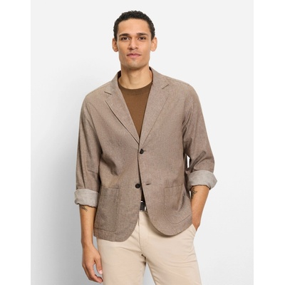 Olymp pánská overshirt s ľanom hnedá