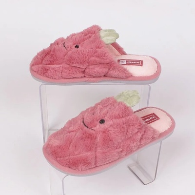 Пухкави пантофи в цвят пепел от рози - ананас