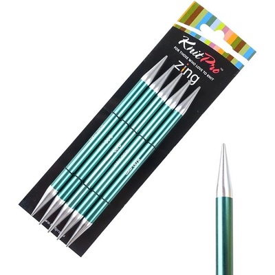 Ponožkové kovové jehlice Knitpro Zing 15 cm 8 mm