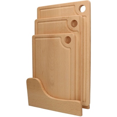 Dřevěná kuchyňská prkénka sada 3 ks. + stojan hnědá kotarbau – Zboží Dáma