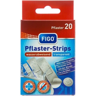 Figo náplaste vodeodolné transparentné 20 ks 4 veľkosti