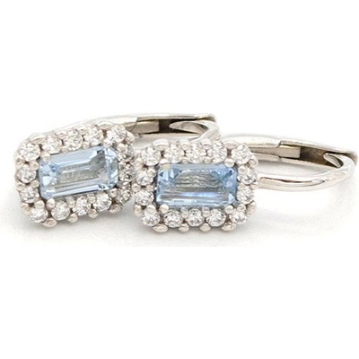 B&B Goldinvestic zlaté náušnice s topazem a zirkony N5947-585/1000