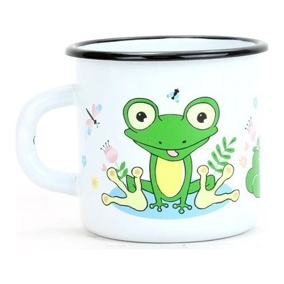 BELIS Smaltovaný hrnček detský 8 cm Žabka 350 ml