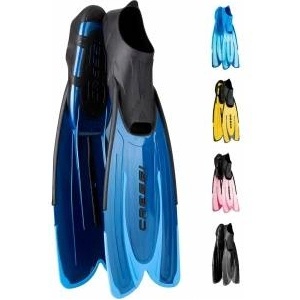 Cressi-Sub Cressi Agua Fins Swimming Fins - Adjustable Foot Section for Diving - Ergonomic Short Fins Adults & Children - Durable Fin Material - Blue - 37/38 - CA206237