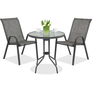 Garden Point Метална градинска мебел Modena за 2 човека с масичка Garden Point сива (GAP474-2)
