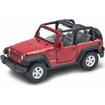 Welly Jeep Wrangler Rubicon Cabrio Bordová 1:34