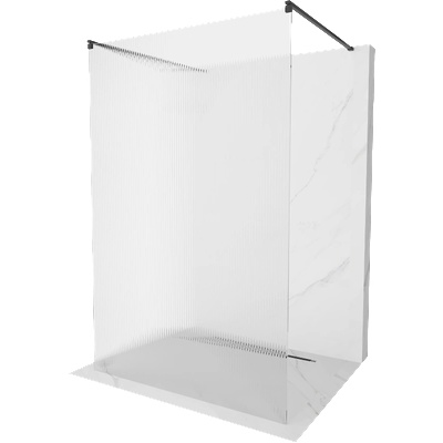 Mexen Kioto свободностояща душ стена 110 x 200 см, ивици 8 мм, черна - 800-110-002-70-09 (800-110-002-70-09)