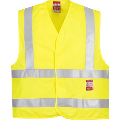 Portwest hi-vis bizflame work fr75 / Огнеупорна светлоотразителна жилетка - hv Жълта s/m (fr75yers/m)