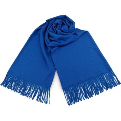 Šál typu pashmina so strapcami 9 modrá královská