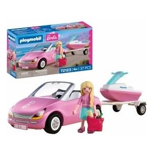 Playmobil Barbie Convertible | Convertible with trailer & jet ski | Summer Adventures with Barbie on the Malibu Coast | Vehicle & water fun | Creative playset for children aged 4 and over | 72123